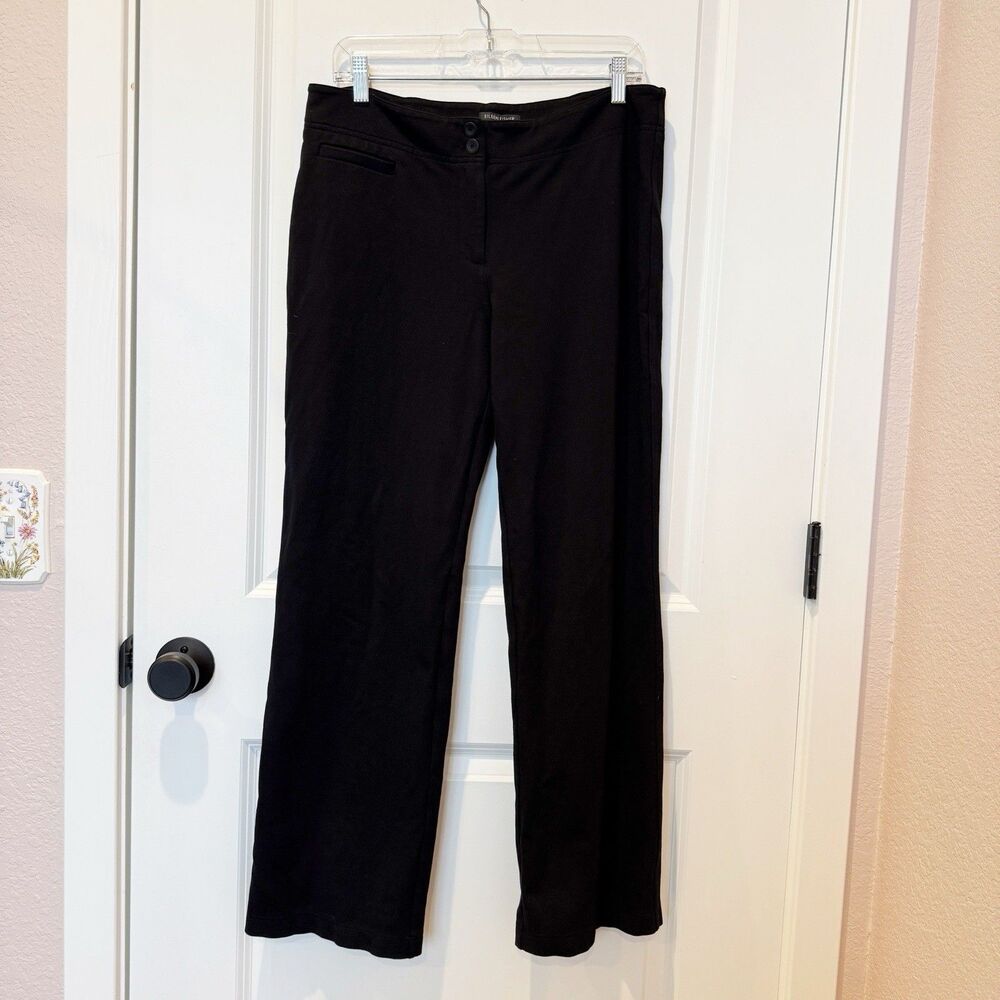Eileen Fisher‎ Ponte Stretch Dress Pants Medium Black Minimalist Capsule Career